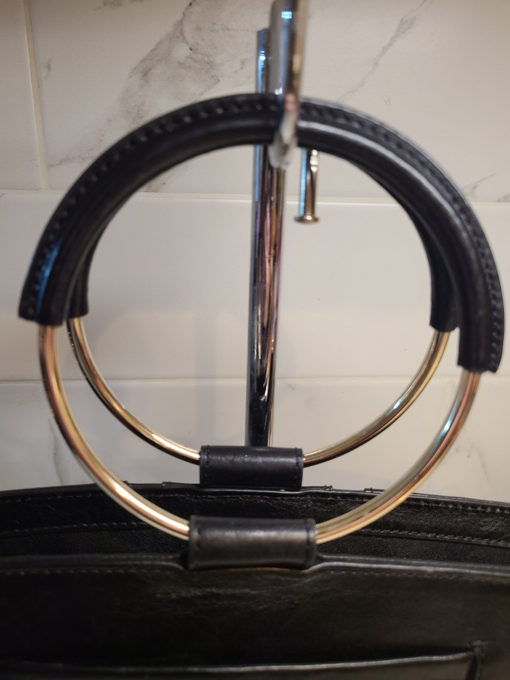 Brahmin Bowie Mod Black Topsail Ring-Handle Satchel Shoulder Bag Pristine - Picture 5 of 12